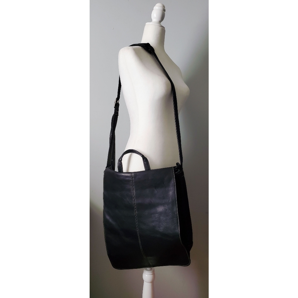 Le Donne | Large Leather Messenger Laptop Bag Purse